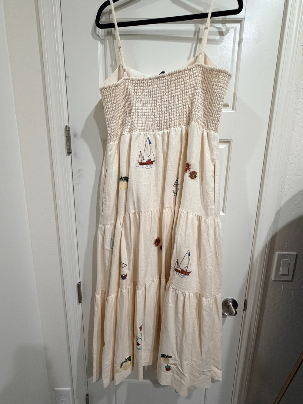 Calypso St. Barth Cream Embroidered Tiered Maxi Dress - Picture 3 of 4